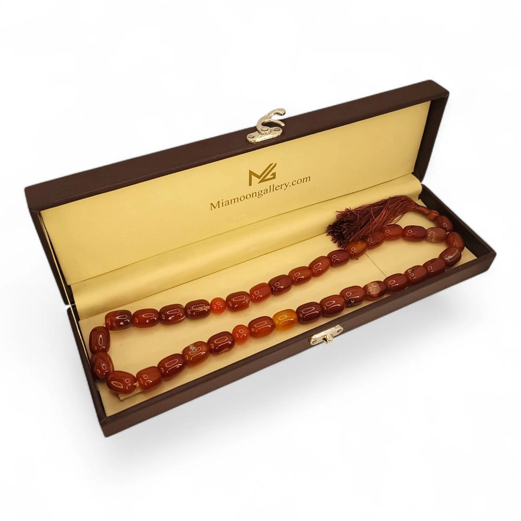 Beautifully Crafted –  Rreal Stone Aqeeq Tasbeeh