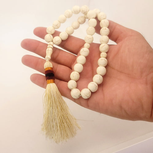 Beautifully Carved – White Feroza Tasbeeh