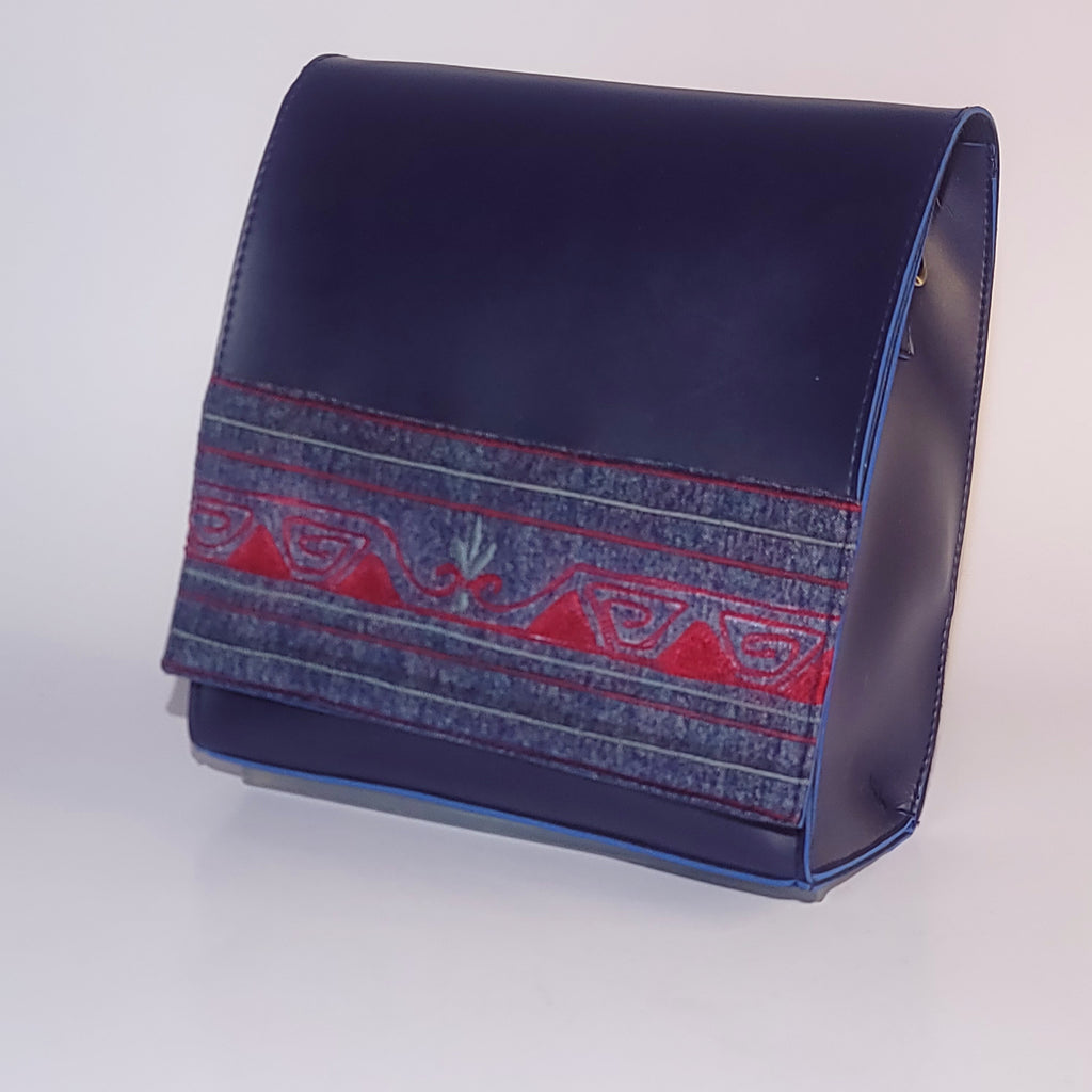 Navy Blue embroidered bag