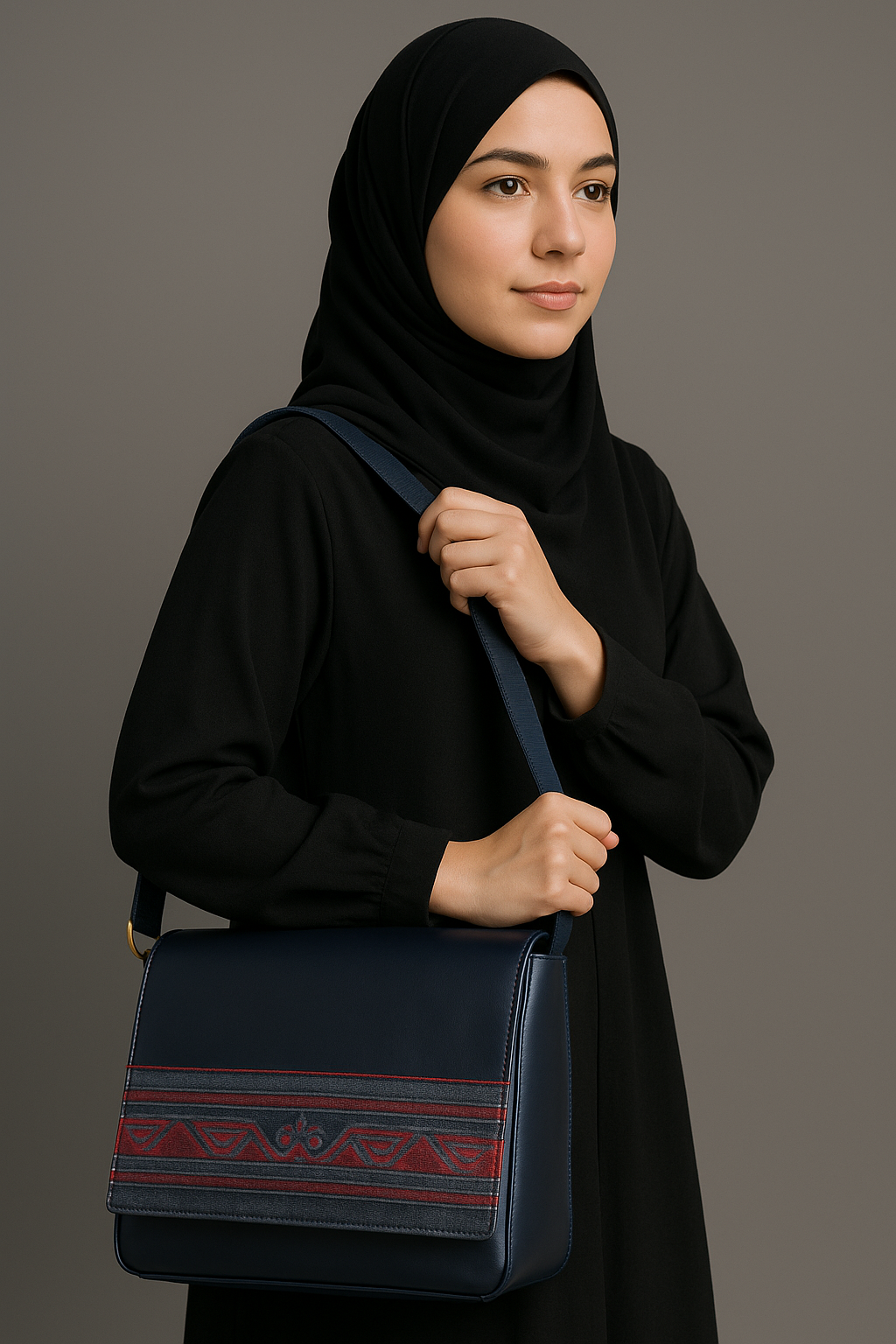 Navy Blue embroidered bag