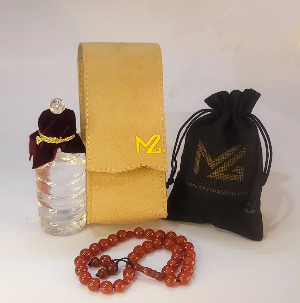 Combination of Divine and Pure Abe Zam Zam with expertly crafted 10mm Yamani Aqeeq prayer beads.