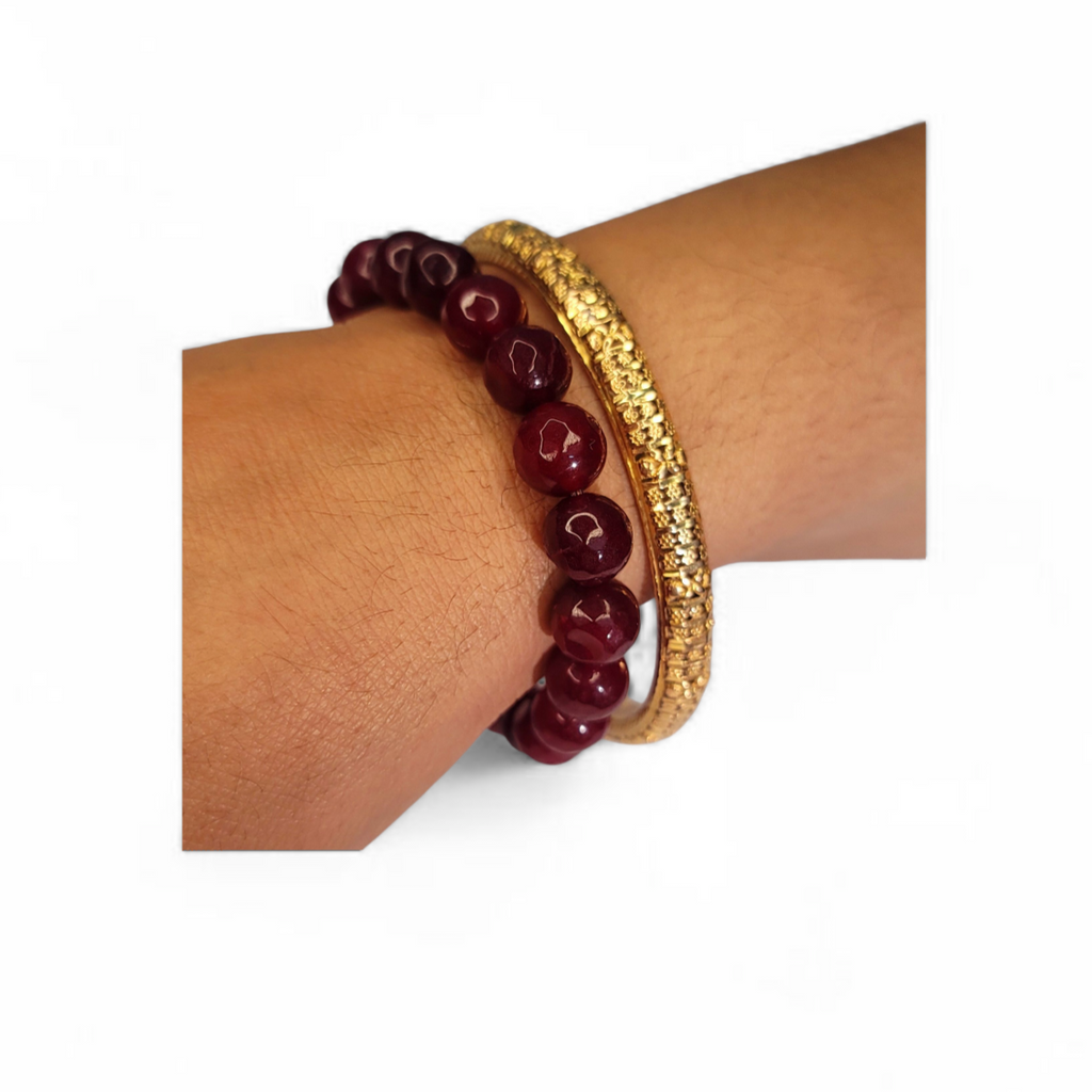 Energy & Elegance – Red Jade Stone Bracelet