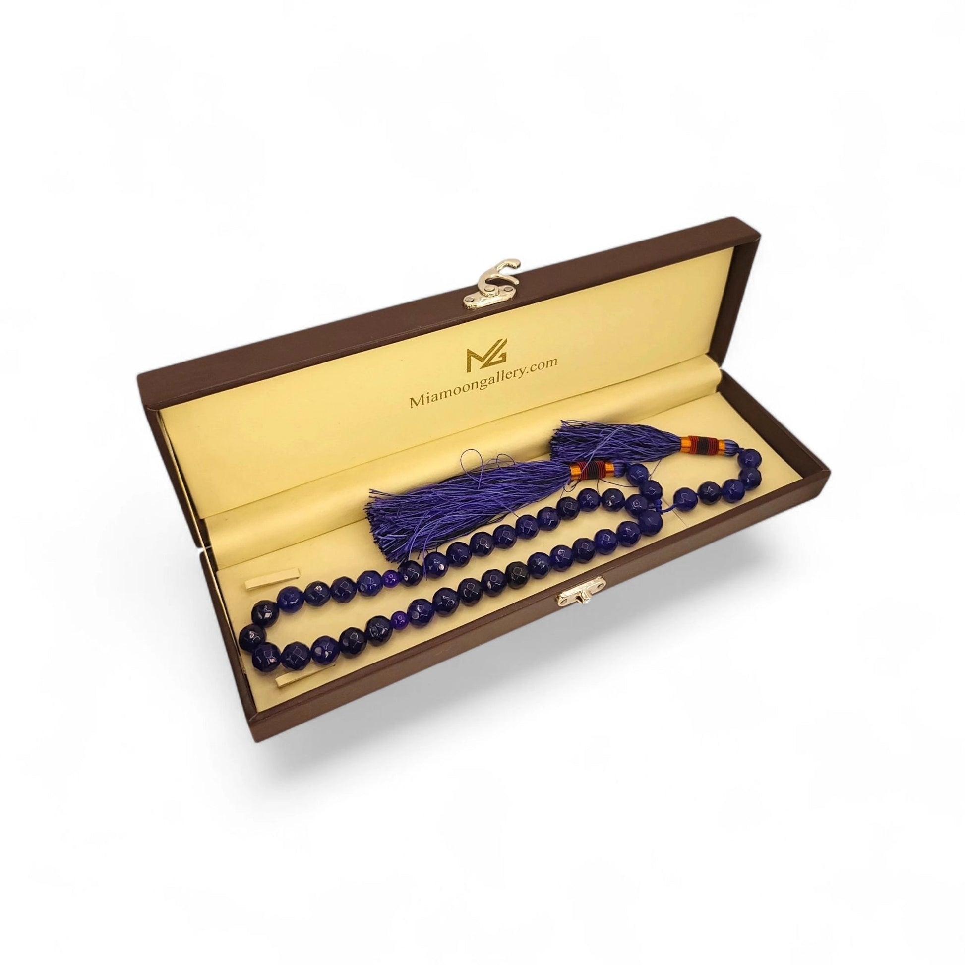 Gracefully Crafted with deep Purple Jade stones - Maimoon Gallery