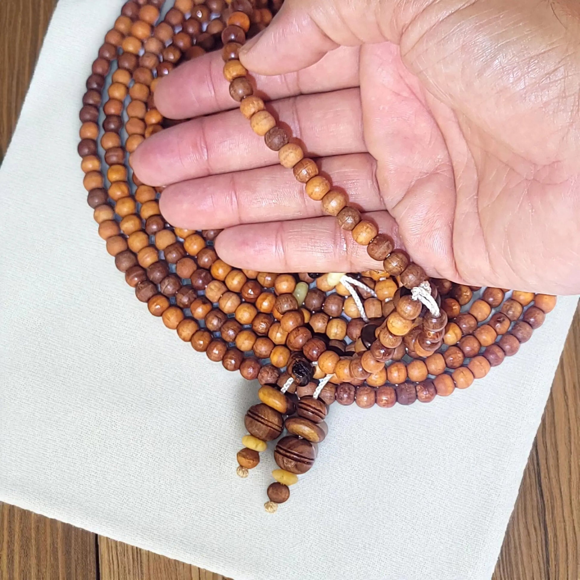 Handcrafted Olive Wood Tasbeeh – 500 Beads (8mm) with Free Leather Pouch - Maimoon Gallery