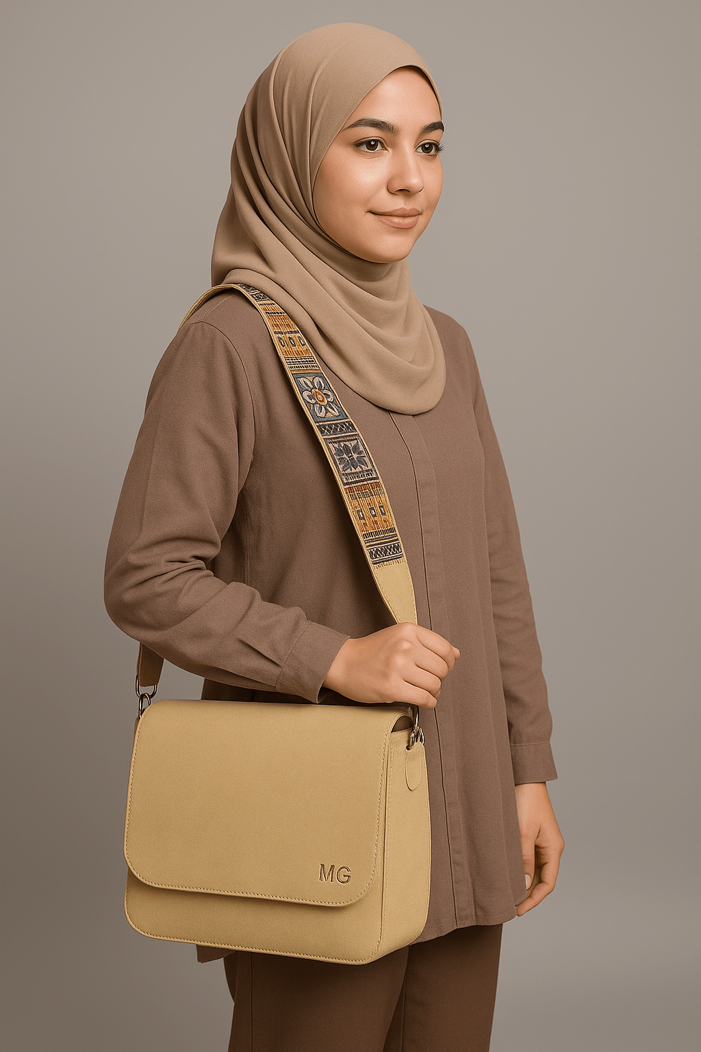 Light brown handbag - Maimoon Gallery