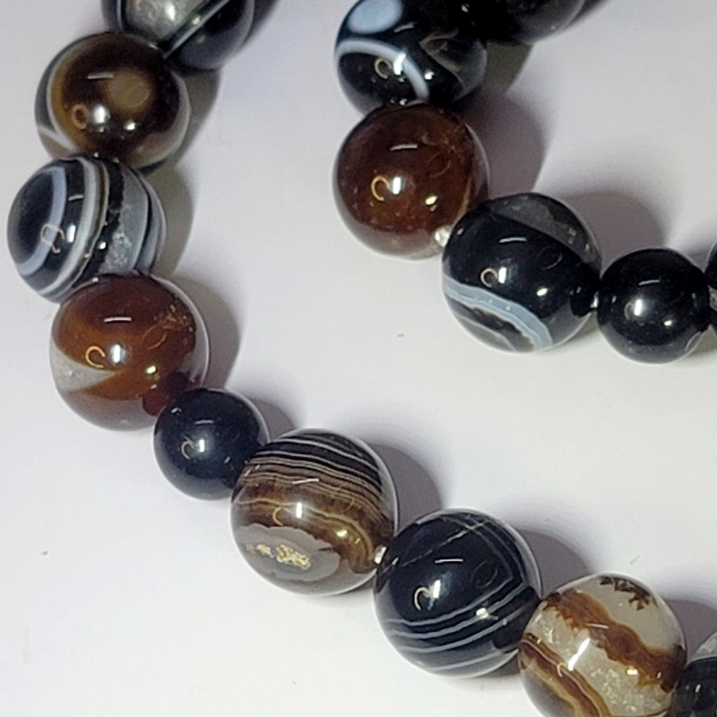 Luxury Sulemani Aqeeq Tasbeeh 14mm (33 Beads) – Premium Natural Banded Agate - Maimoon Gallery