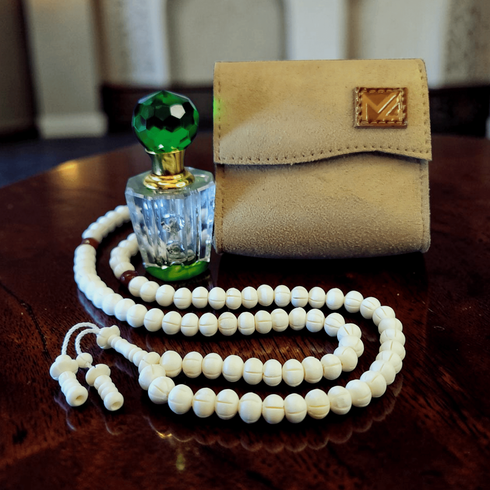 Luxury White Camel Bone & Red Ruby Tasbeeh 10mm x 100 Beads – Premium Handcrafted Islamic Prayer Beads - Maimoon Gallery