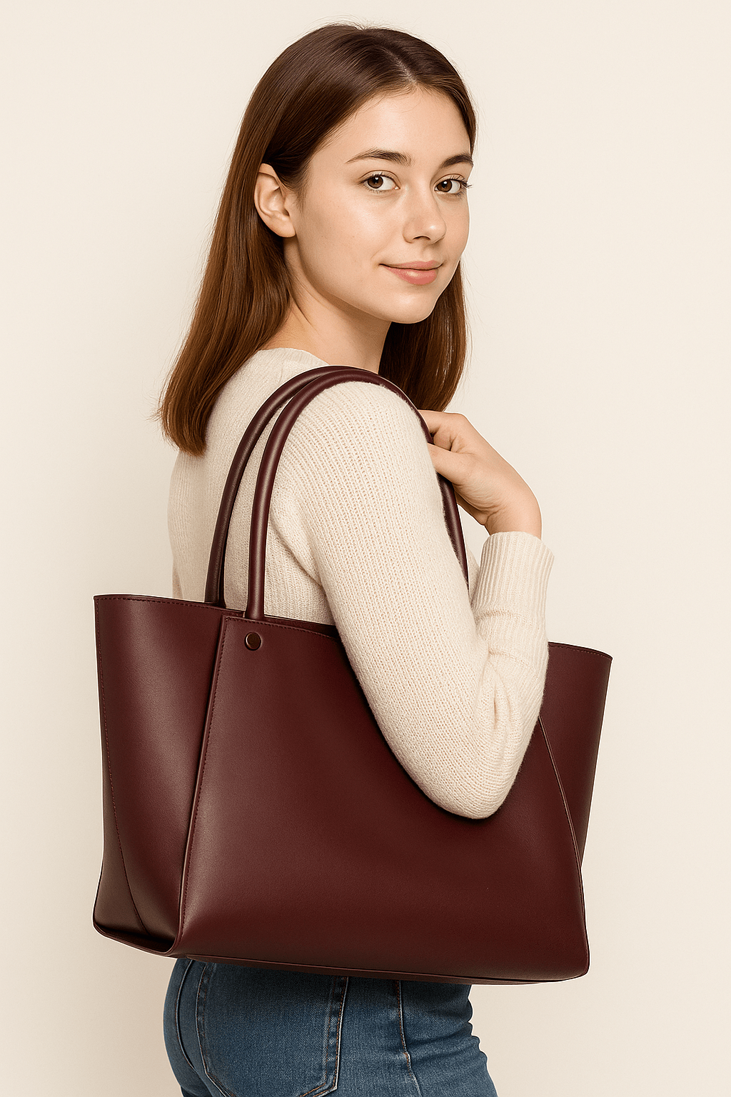 Mehroon Tote Handbag - Maimoon Gallery