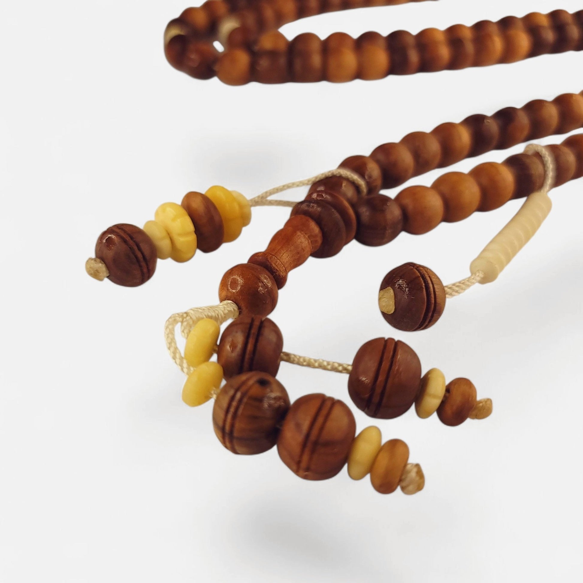 Olive Wood & Camel Bone Tasbeeh – 14mm x 100 Beads - Maimoon Gallery