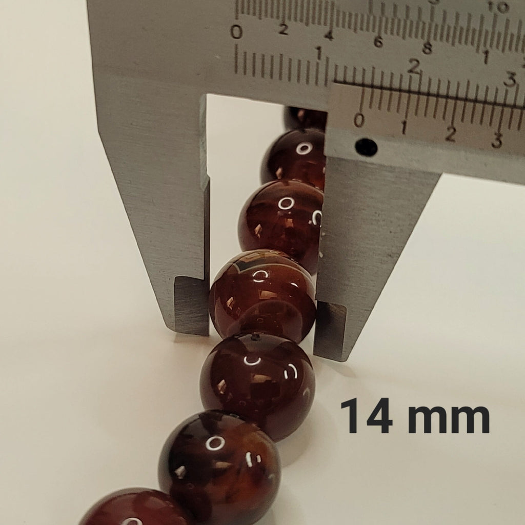 Premium Brown Sulemani Aqeeq Tasbeeh 14mm (33 Beads) – Natural Agate Luxury Misbaha - Maimoon Gallery