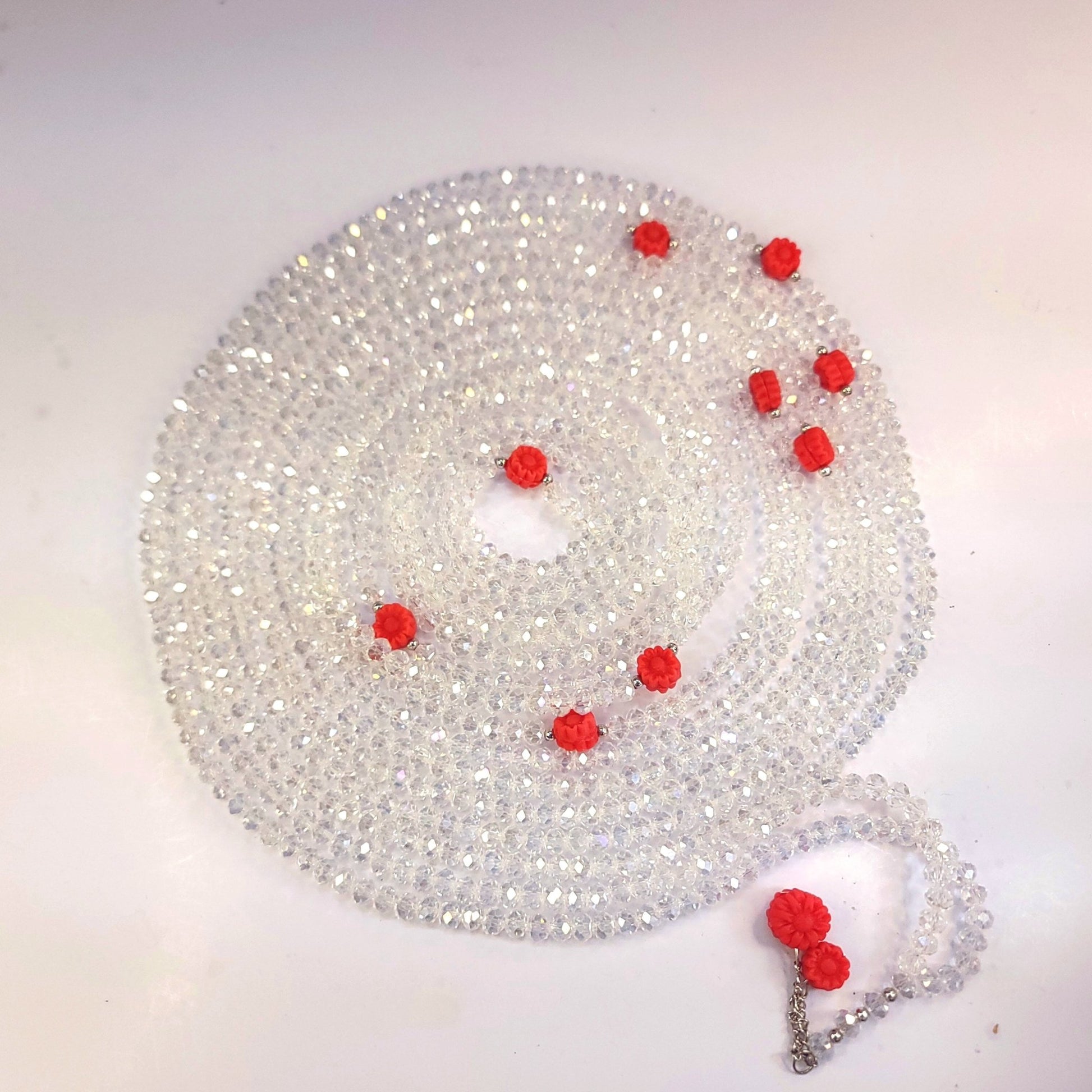 Premium White Crystal Tasbeeh – 500 & 1000 Beads (Luxury Zikr Collection) - Maimoon Gallery