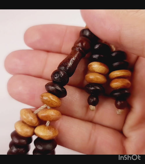 Olive Wood Tasbeeh 100 Beads – Handmade Islamic Prayer Beads
