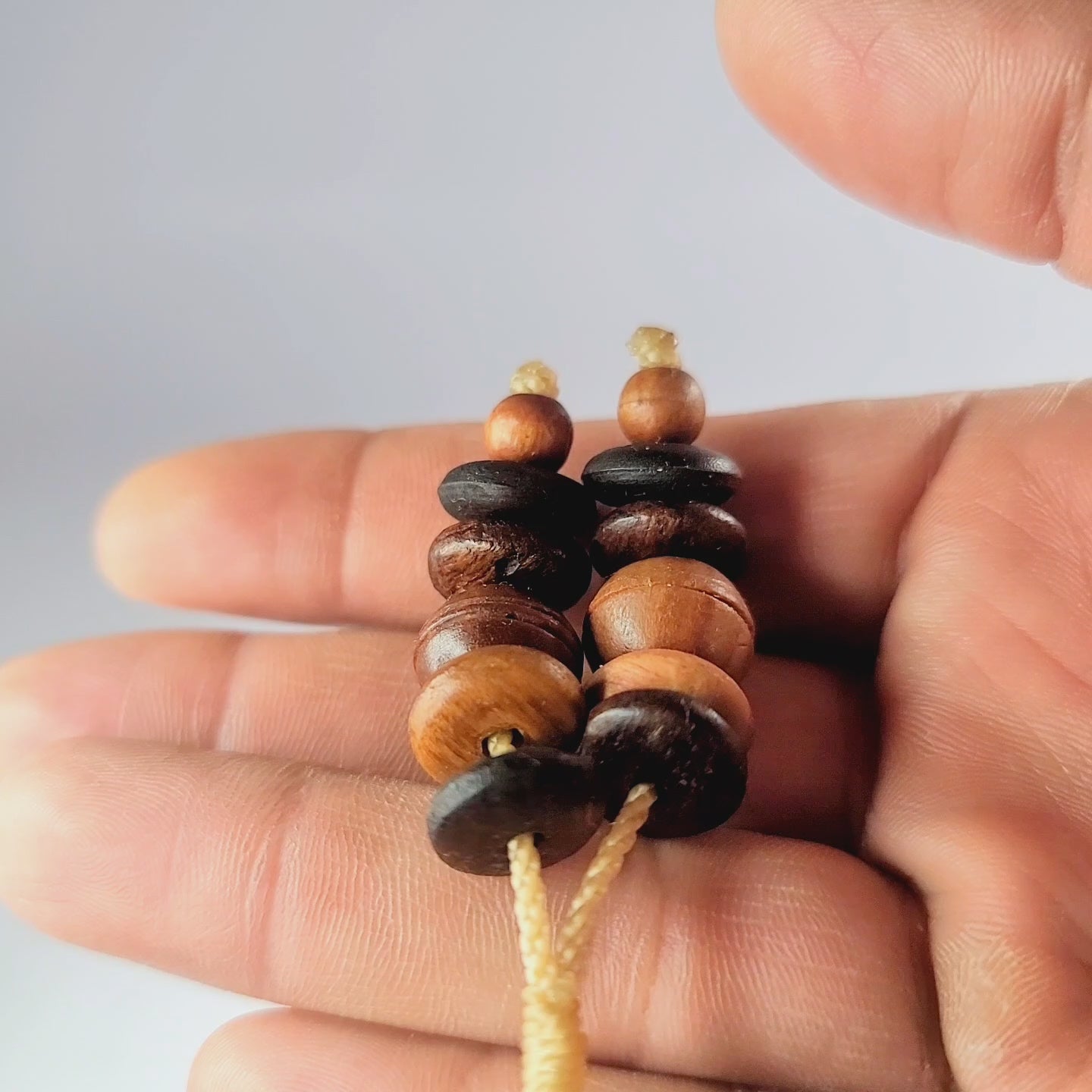 Luxury 100 Beads 12mm Olive Wood & Sandalwood Tasbeeh – 3 Tone Handmade Misbaha with Leather Pouch