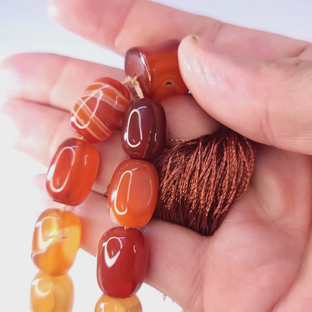 Beautifully Crafted –  Rreal Stone Aqeeq Tasbeeh