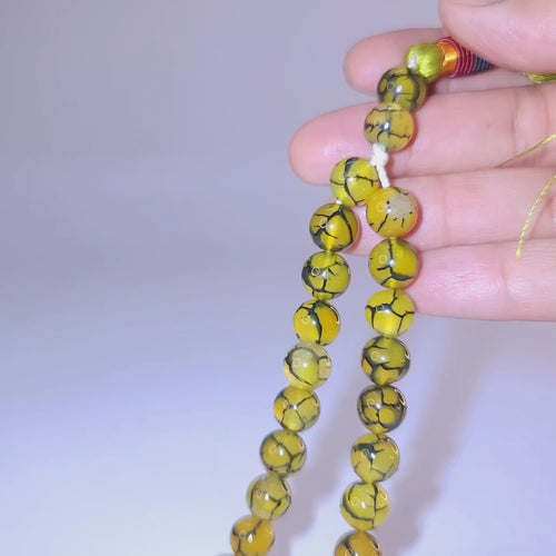 Brown Shajari  Aqeeq Tasbeeh – 33 Bead Prayer Beads