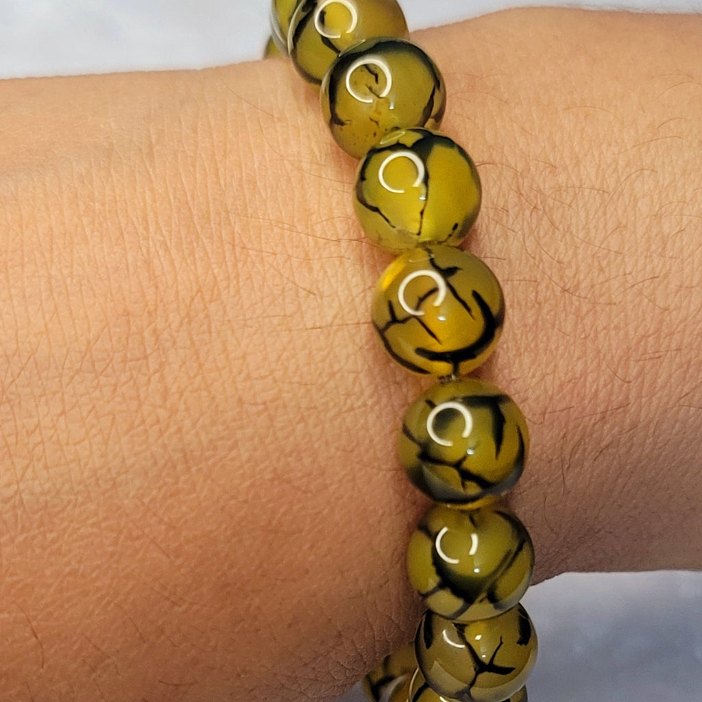Shajari Aqeeq Bracelet – Brown & Green Stone | Maimoon Gallery - Maimoon Gallery