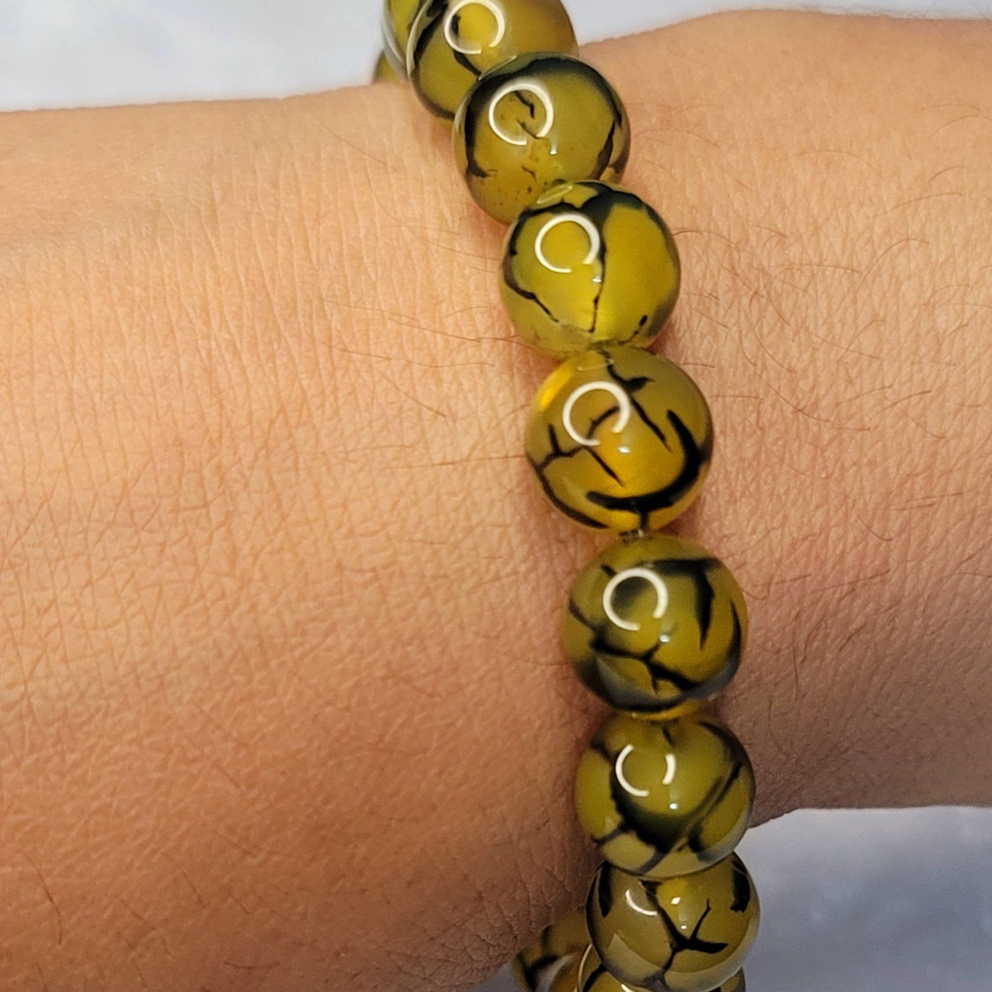 Shajari Aqeeq Bracelet – Brown & Green Stone | Maimoon Gallery - Maimoon Gallery