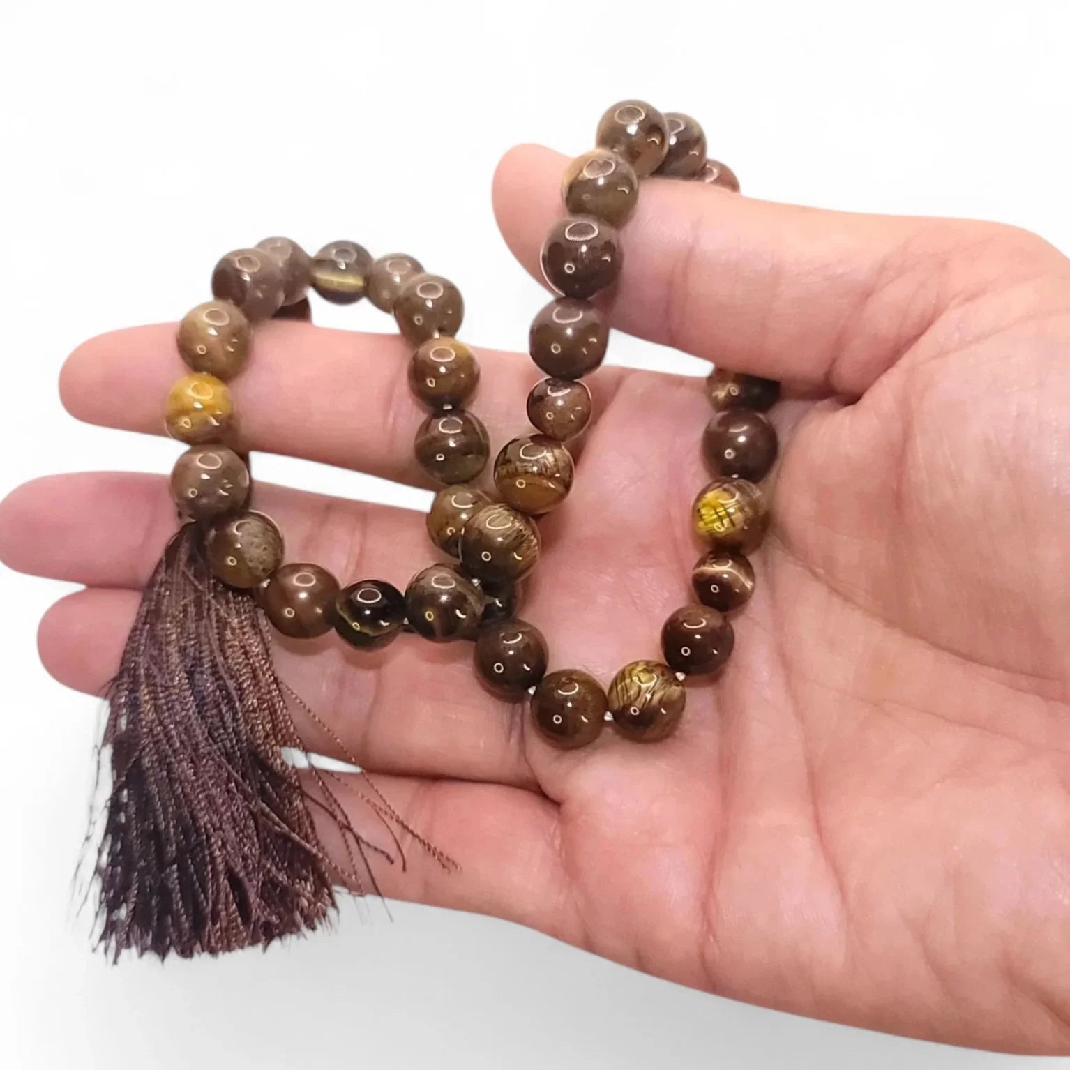 Tiger Eye Tasbeeh – Natural Stone Prayer Beads (Luxury Gift) - Maimoon Gallery