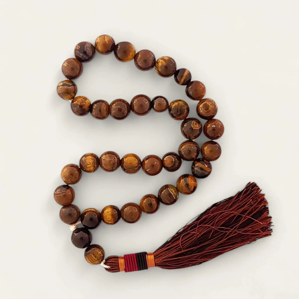 Tiger Eye Tasbeeh – Natural Stone Prayer Beads (Luxury Gift) - Maimoon Gallery