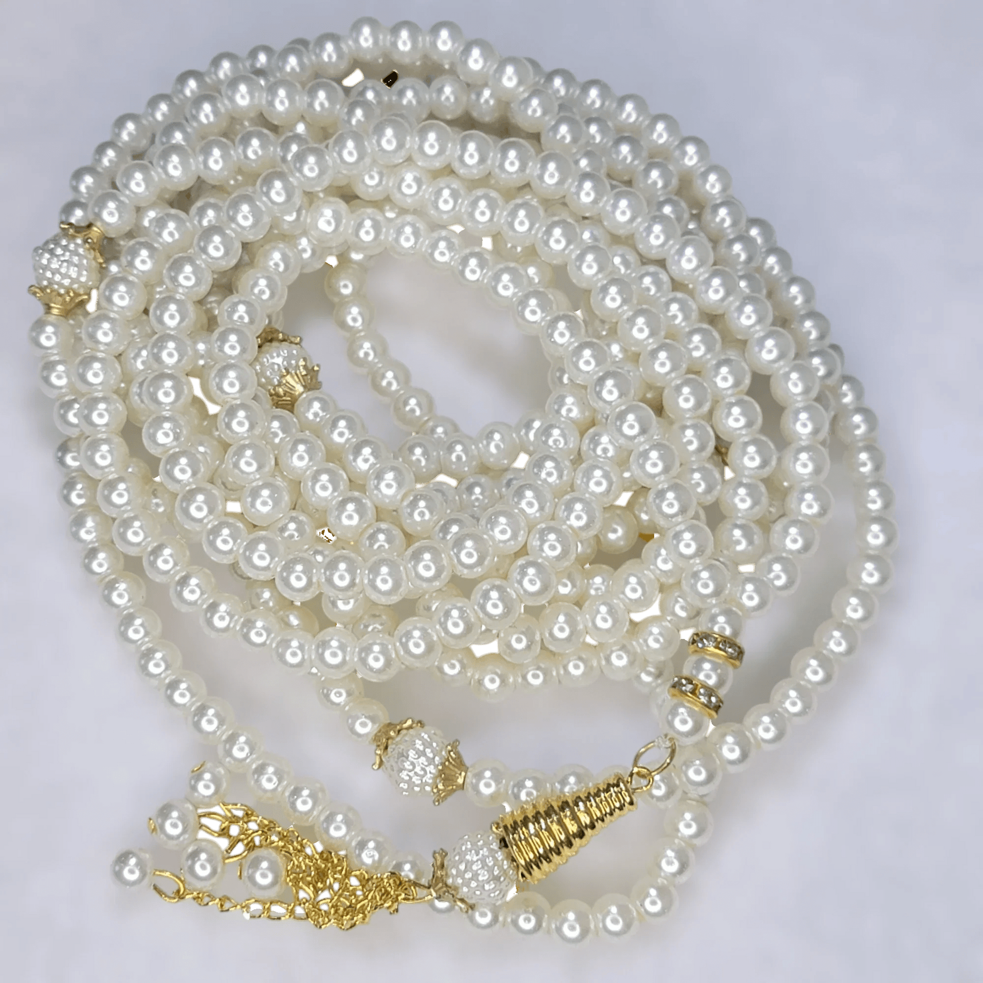 White Imitation Pearl Tasbeeh 500 Beads - Maimoon Gallery