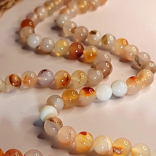 White Rustic Shajari Aqeeq Tasbeeh – Premium 10mm x 100 Natural Stone (Limited Edition) - Maimoon Gallery